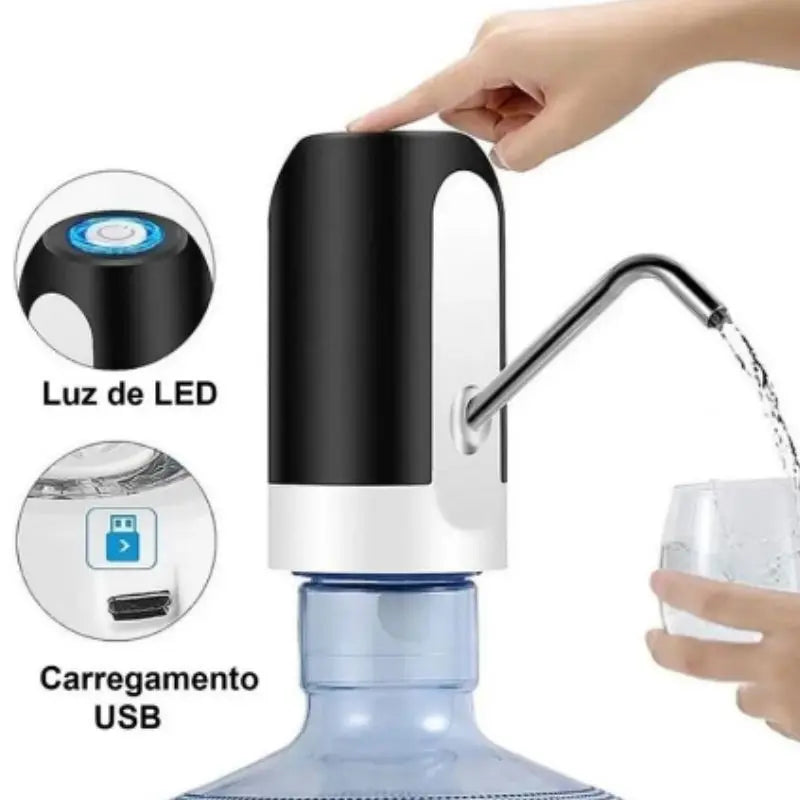 Bomba Elétrica Universal com Carregamento USB para Galão / Garrafão de Água