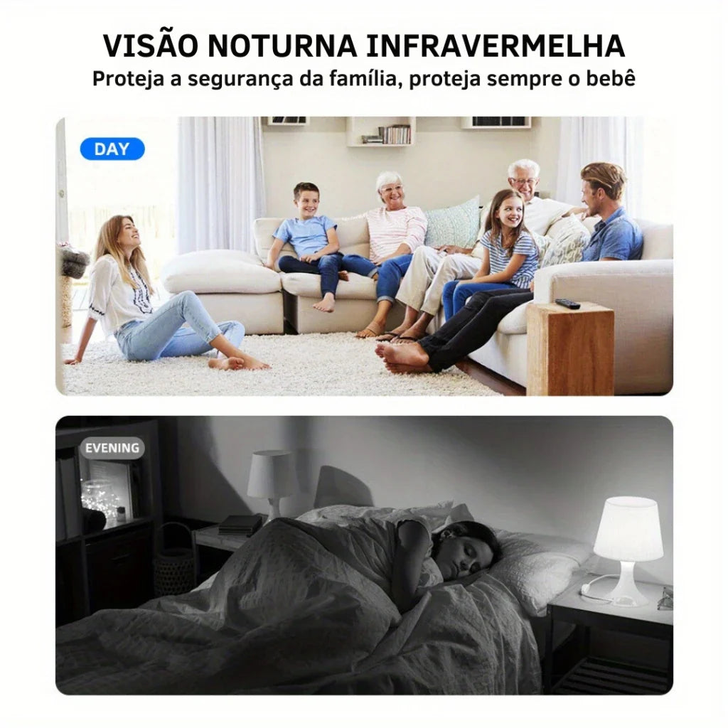 Camera de Monitoramento Wi-Fi 1080p - Com Intercom, Visao Noturna e Alarme - Seguranca para Casa