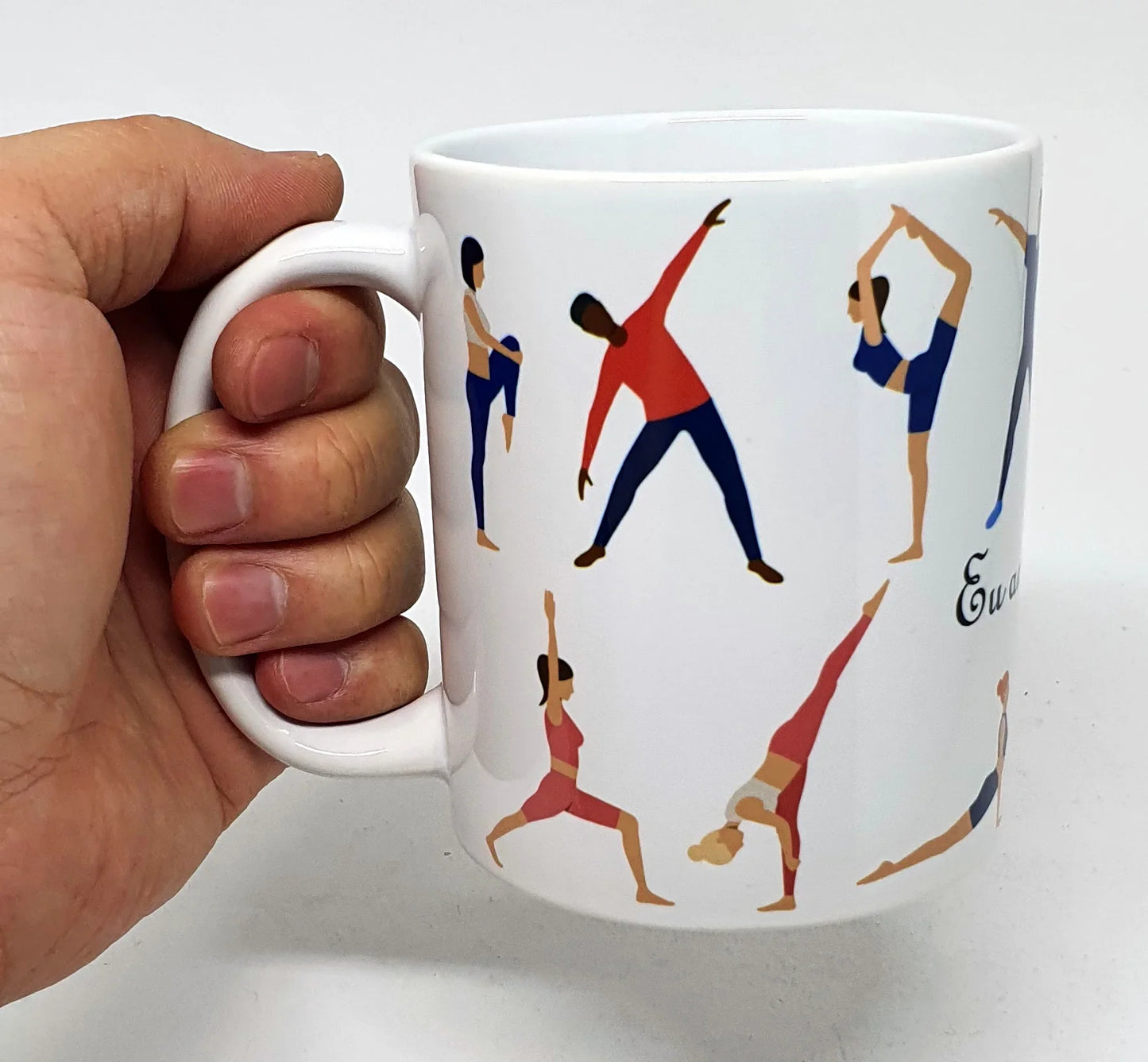 Caneca Branca-Exercícios: EU AMO PILATES