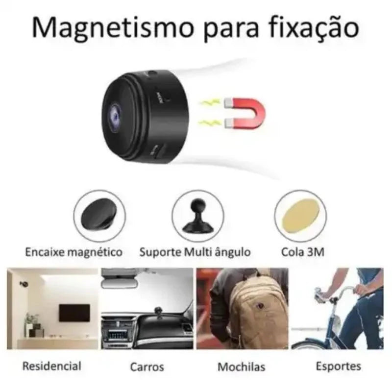 Kit de 3 Mini Câmeras WiFi, com Gravador De Vídeo 1080P.