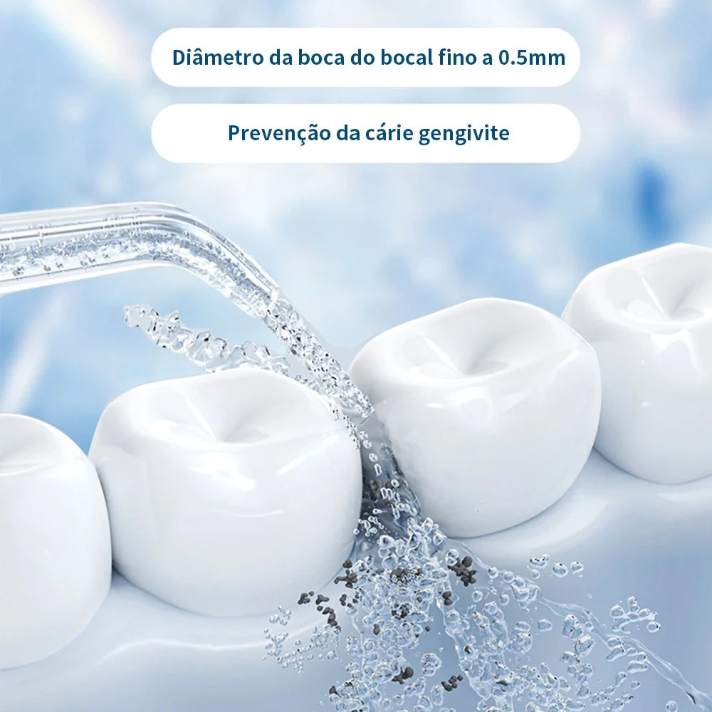 Irrigador Bucal Eletrico, Portatil, Recarregavel para Limpeza Profunda
