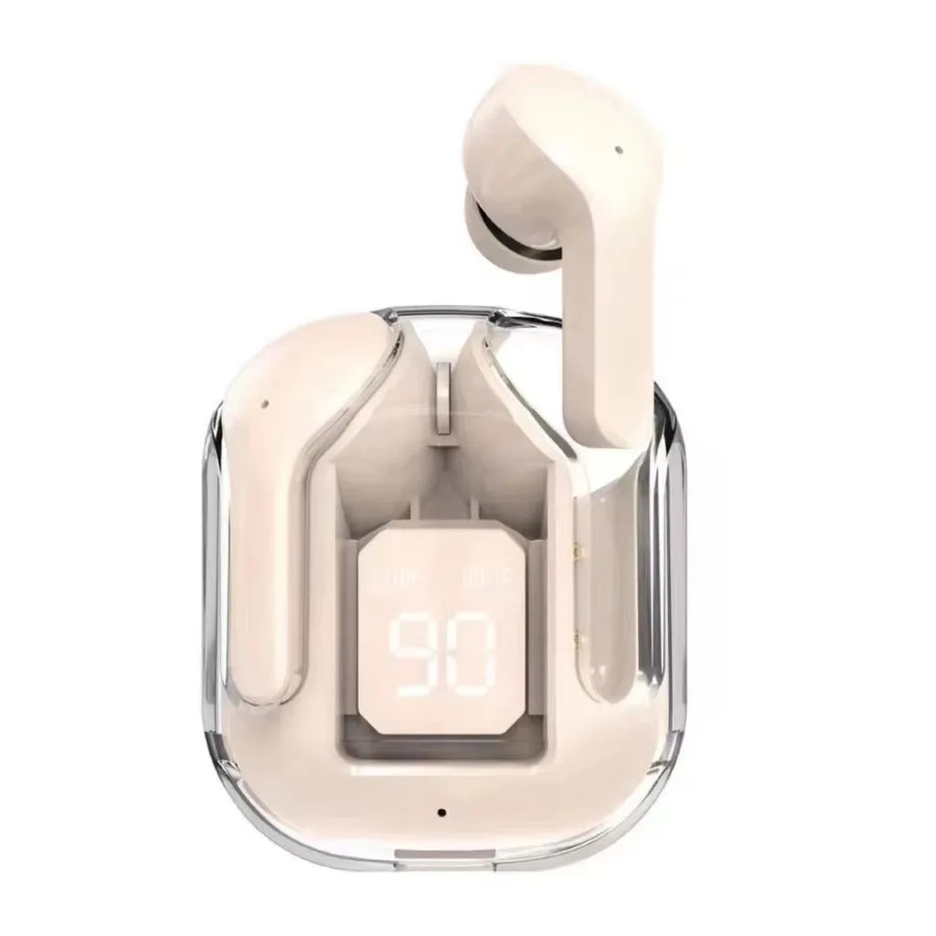 Fone de Ouvido, Hi Fi, Bluetooth, Transparente, TWS-V5
