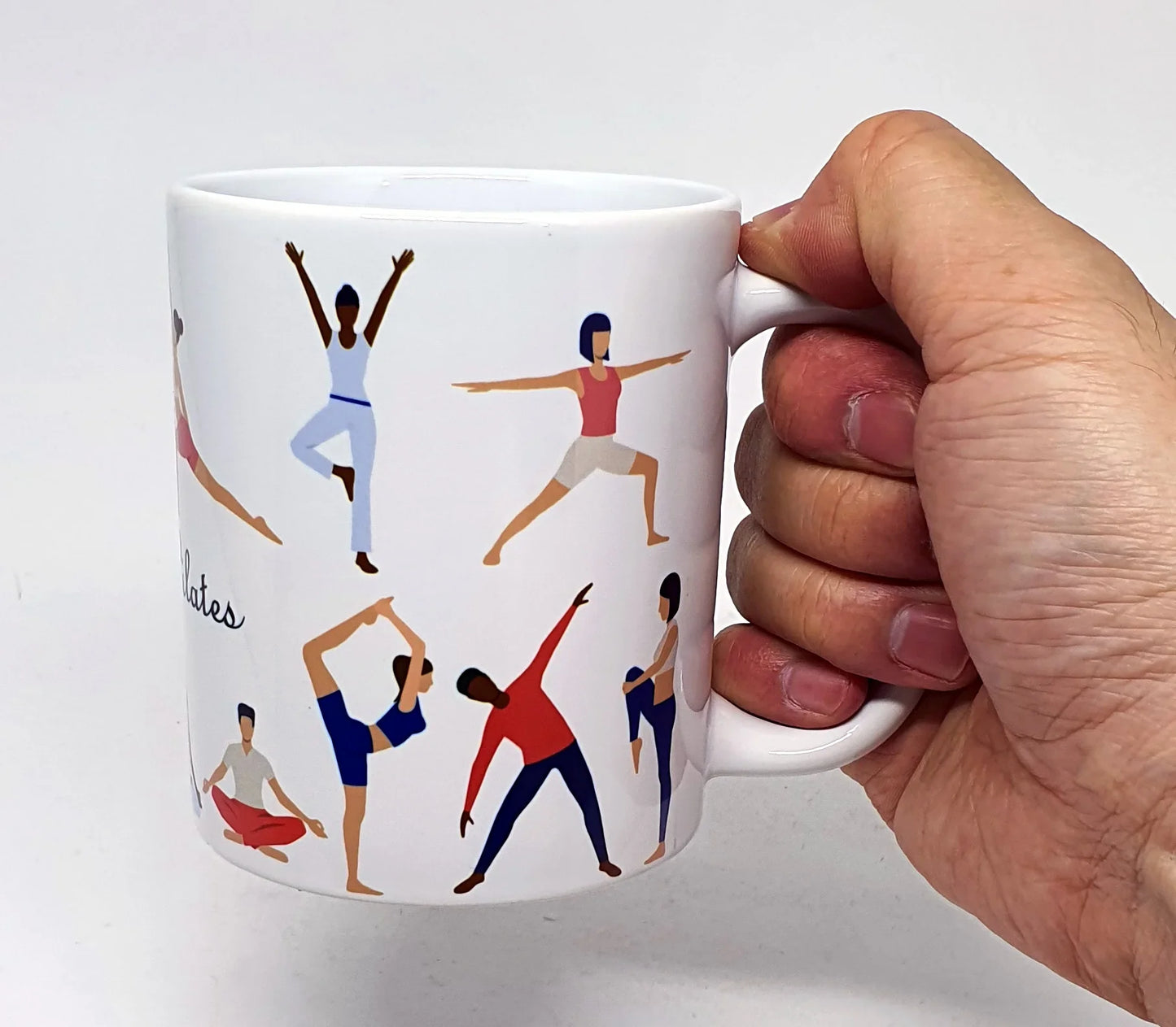 Caneca Branca-Exercícios: EU AMO PILATES