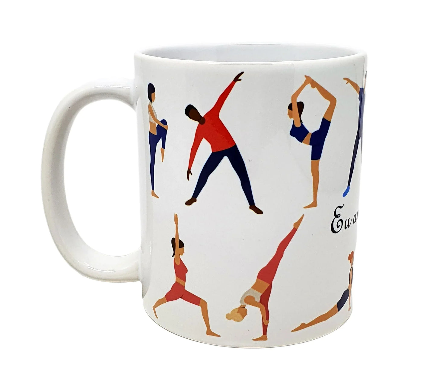 Caneca Branca-Exercícios: EU AMO PILATES
