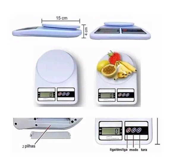 Balança Digital de Precisão para Cozinha, Nutrição e Dieta