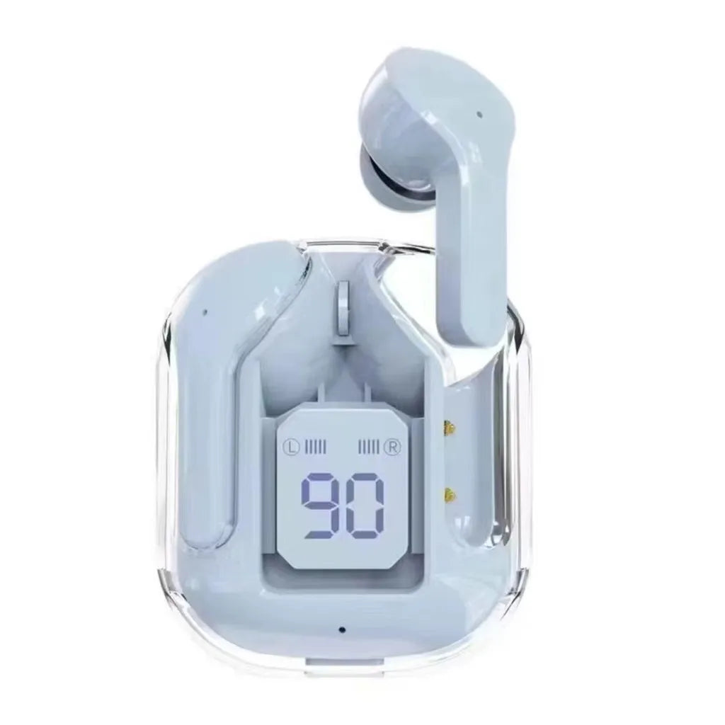 Fone de Ouvido, Hi Fi, Bluetooth, Transparente, TWS-V5
