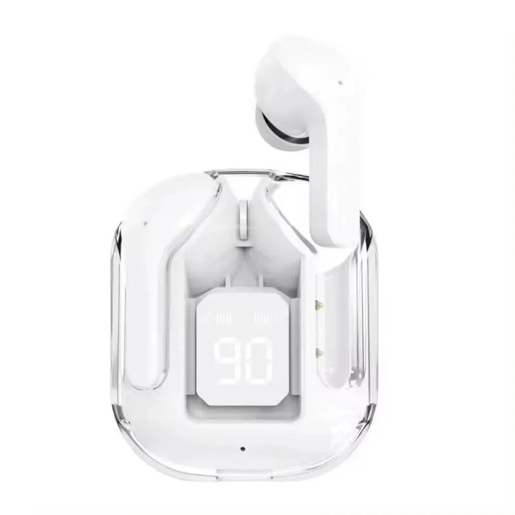 Fone de Ouvido, Hi Fi, Bluetooth, Transparente, TWS-V5
