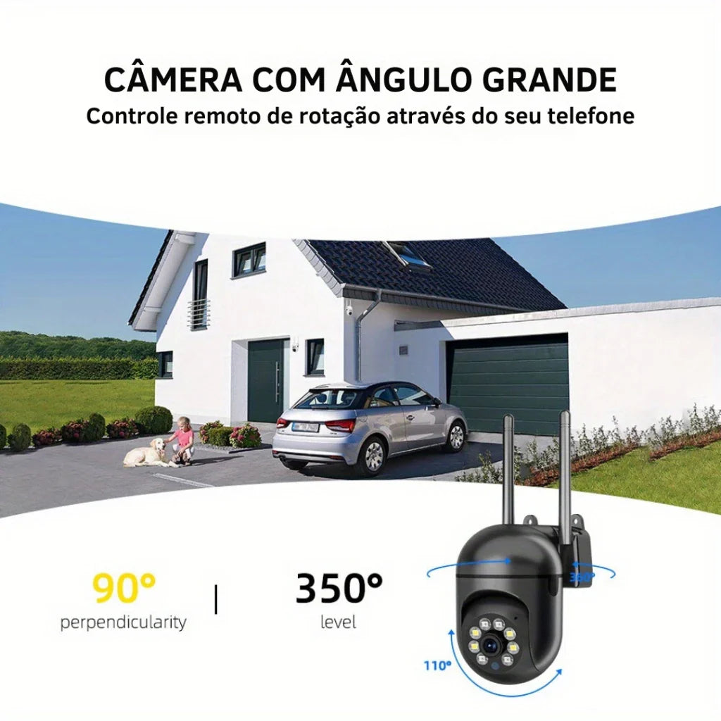 Camera de Monitoramento Wi-Fi 1080p - Com Intercom, Visao Noturna e Alarme - Seguranca para Casa