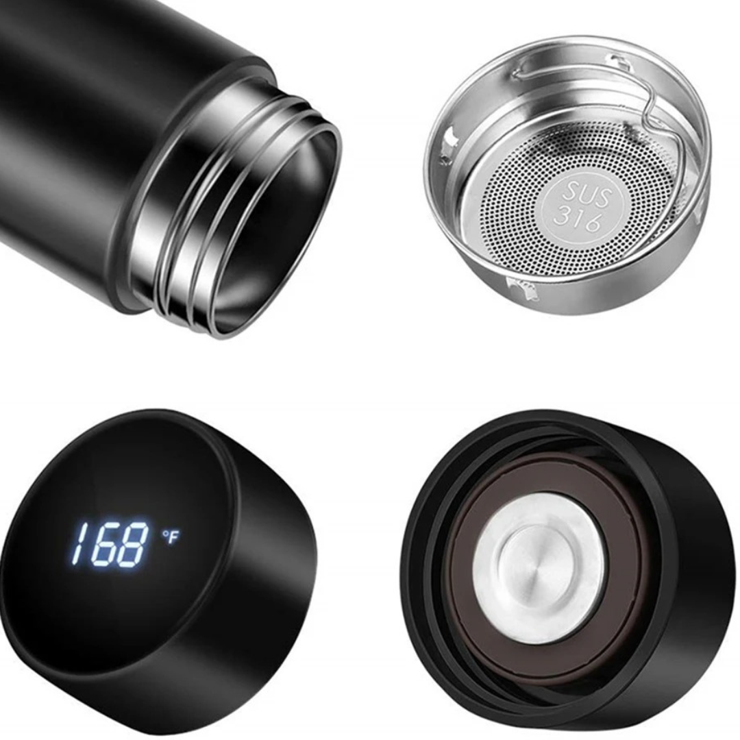 Garrafa Térmica Inox com Sensor Digital de temperatura Inteligente