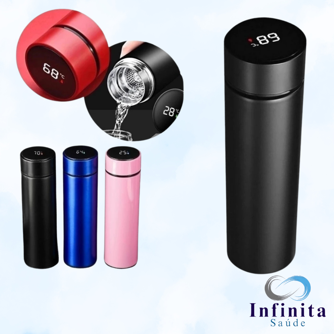 Garrafa Térmica Inox com Sensor Digital de temperatura Inteligente