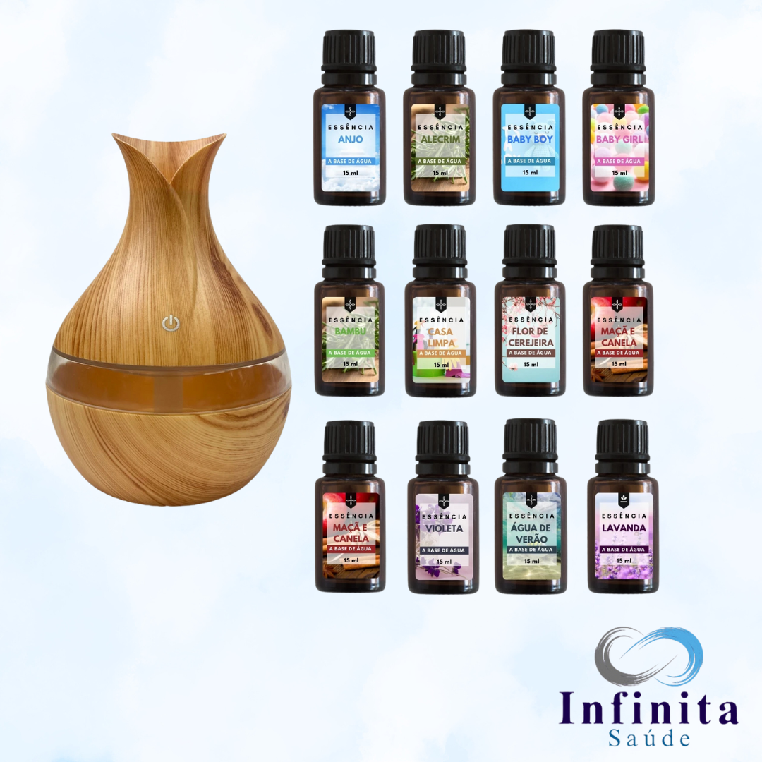 Kit 5 Essências Concentradas 15ml Para Umidificador de Ambiente - A Base de Água
