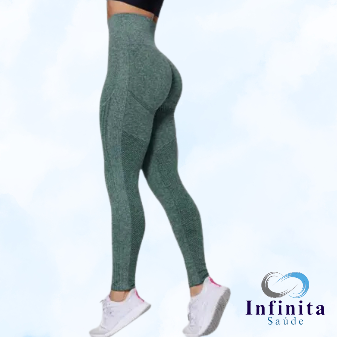 Calça Legging Feminina: Academia, Corrida, Treino, Empina Bumbum - Cor Verde, Tamanho único ajusta ao corpo