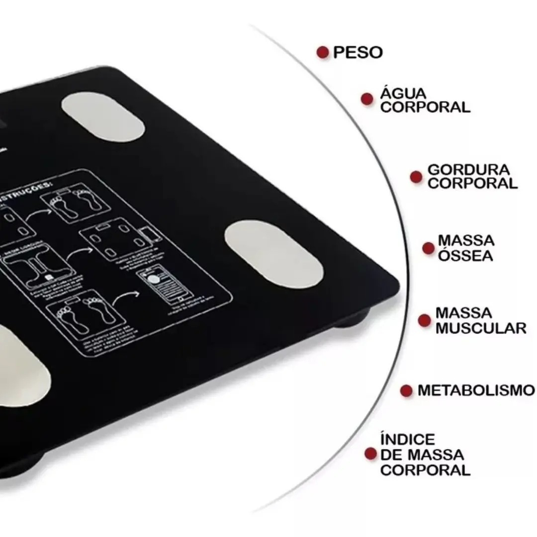 Balança Bioimpedancia, Digital com Bluetooth - Resultado Pelo Celular