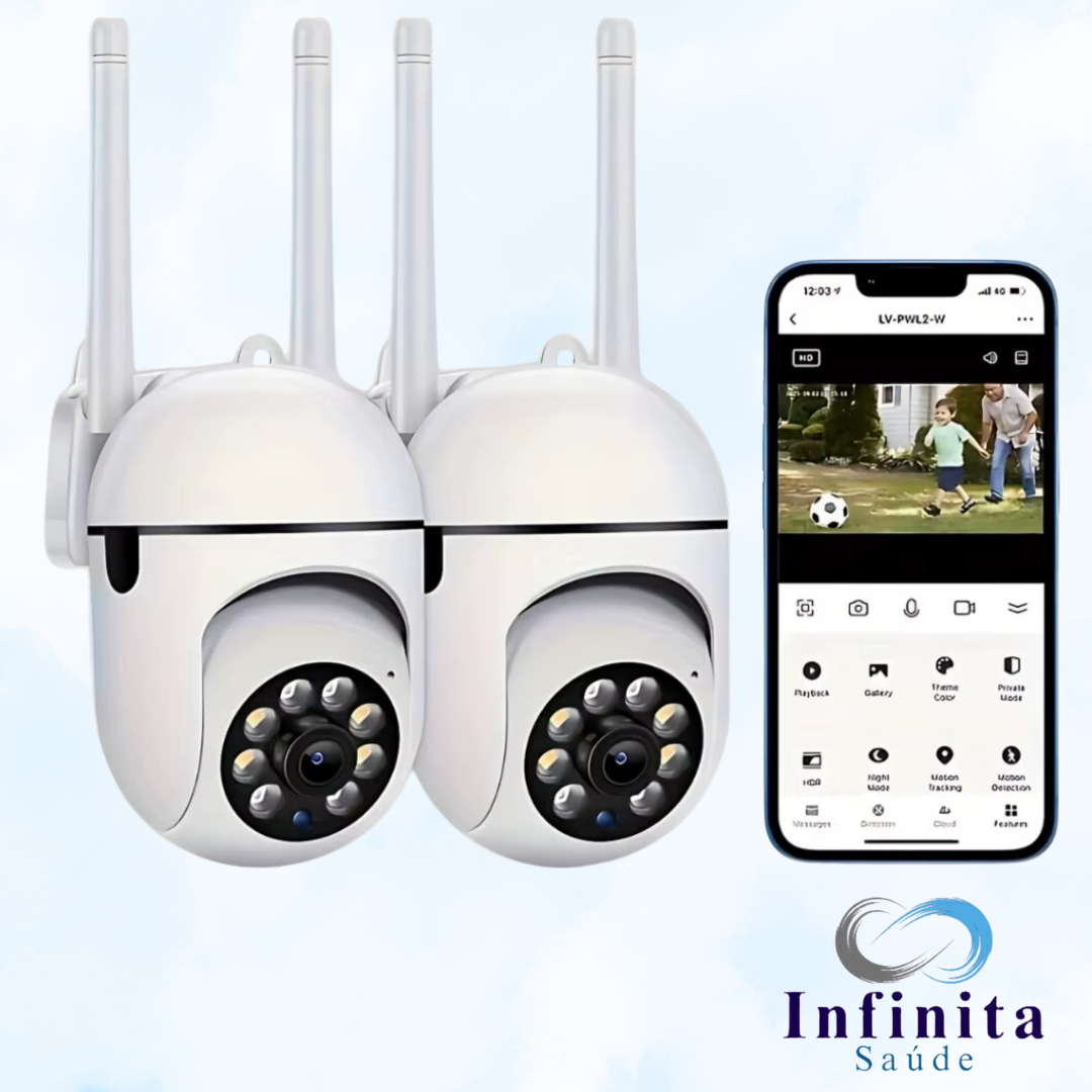 Camera de Monitoramento Wi-Fi 1080p - Com Intercom, Visao Noturna e Alarme - Seguranca para Casa