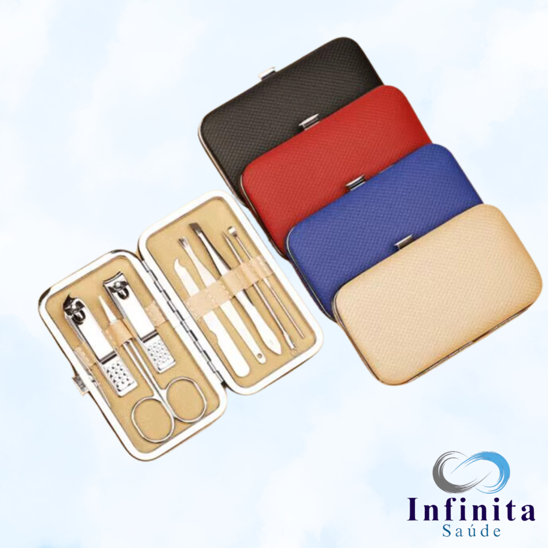 Kit de 8 Peças para Unhas em Aço Inoxidável - Ideal para Viagem