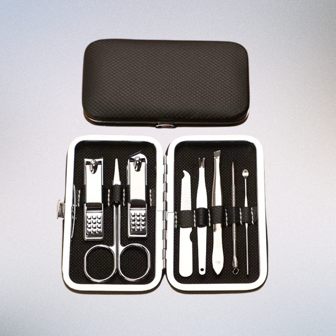 Kit de 8 Peças para Unhas em Aço Inoxidável - Ideal para Viagem