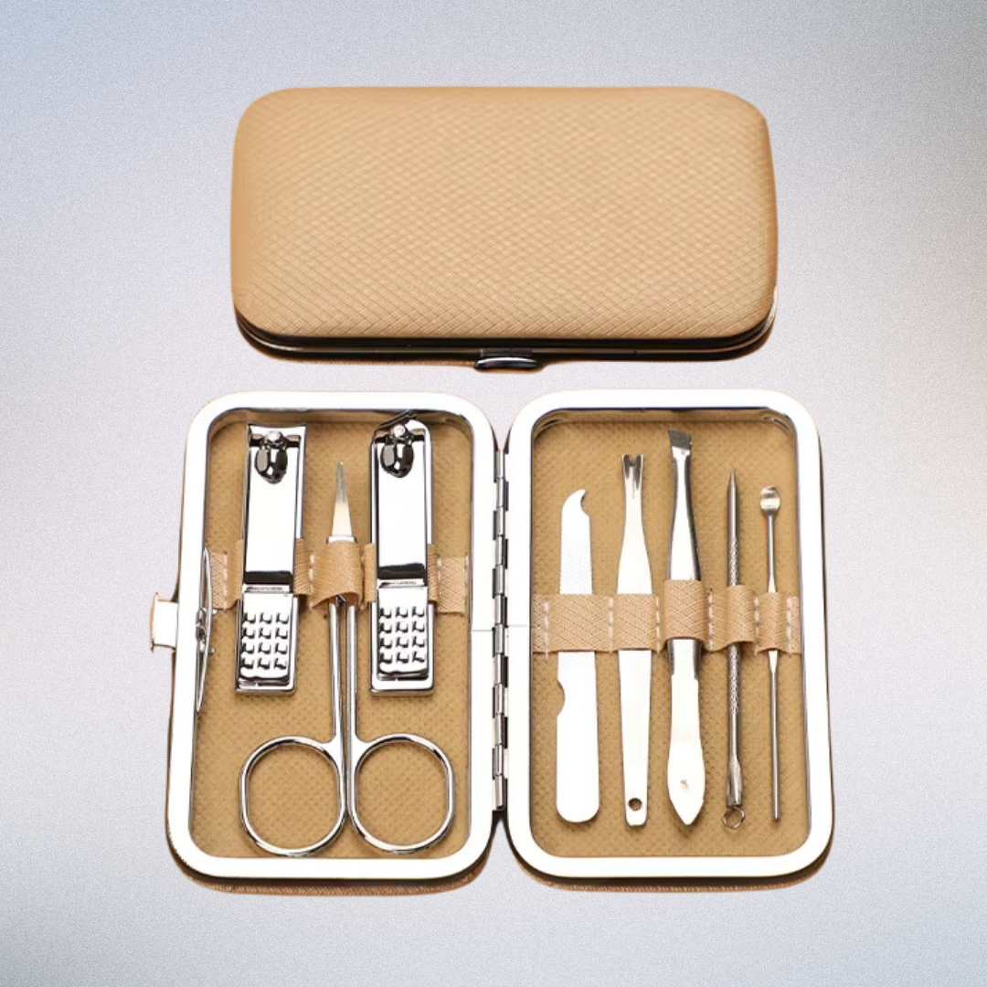 Kit de 8 Peças para Unhas em Aço Inoxidável - Ideal para Viagem