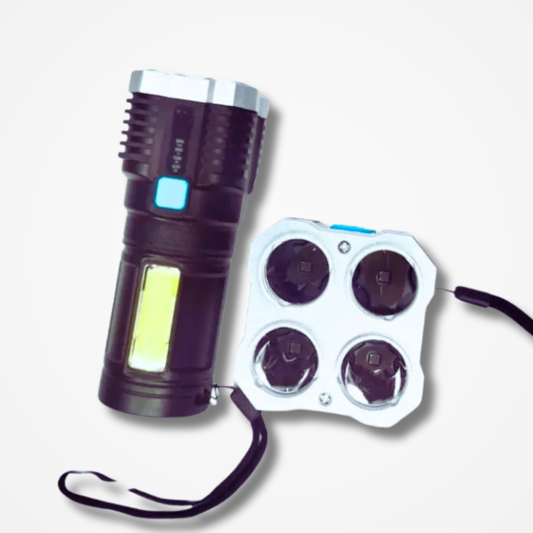 Lanterna com Luz LED Multi-Funcional, Portátil, USB Recarregável, 5 em 1-Ultra Brilhante