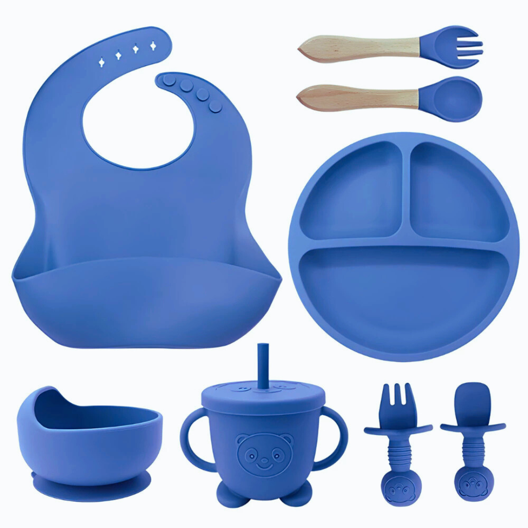 kit 8 Peças de Silicone para Alimentação de Bebês