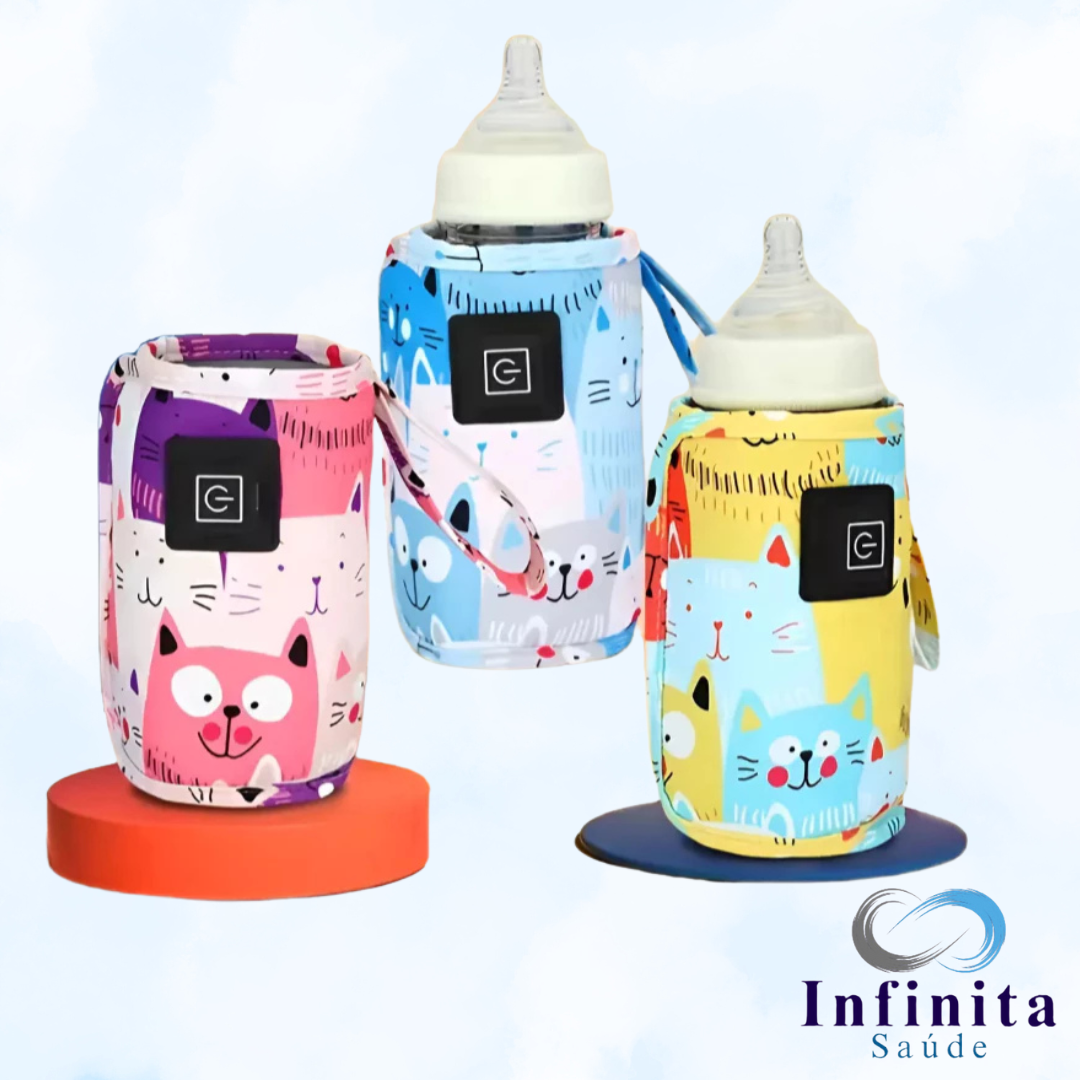 Aquecedor de Mamadeira com 3 Niveis de Regulagem - Carregamento USB Carro/PortĂĄtil.