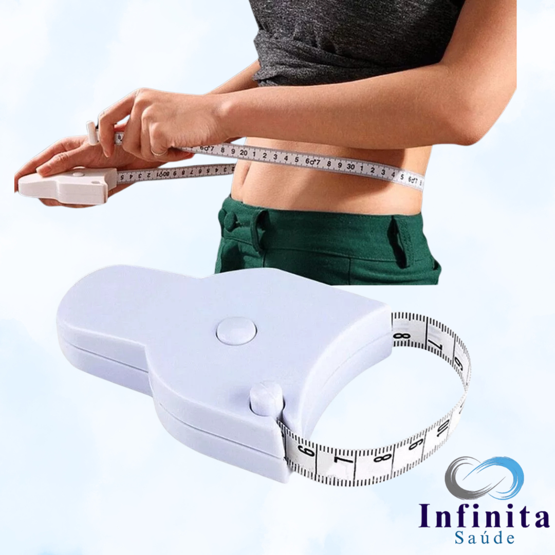 Fita Métrica de Medição Corporal 150cm Retrátil e Portátil para Academias, Fitness, Nutricionista e Esportistas