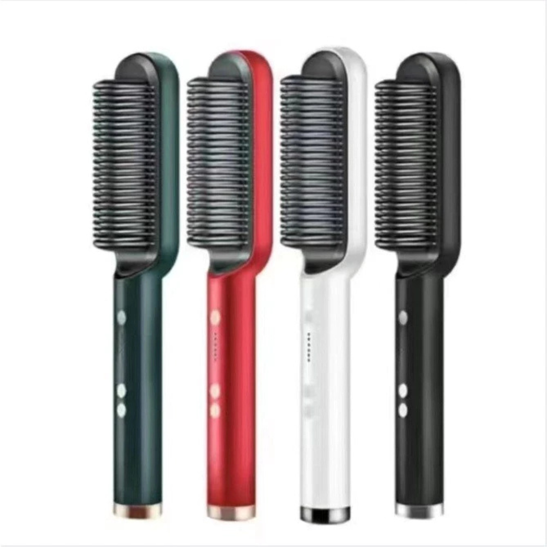 Escova Alisadora, 5 em 1 - Alisa, Hidrata, Modela, Alinha e Anti-Frizz