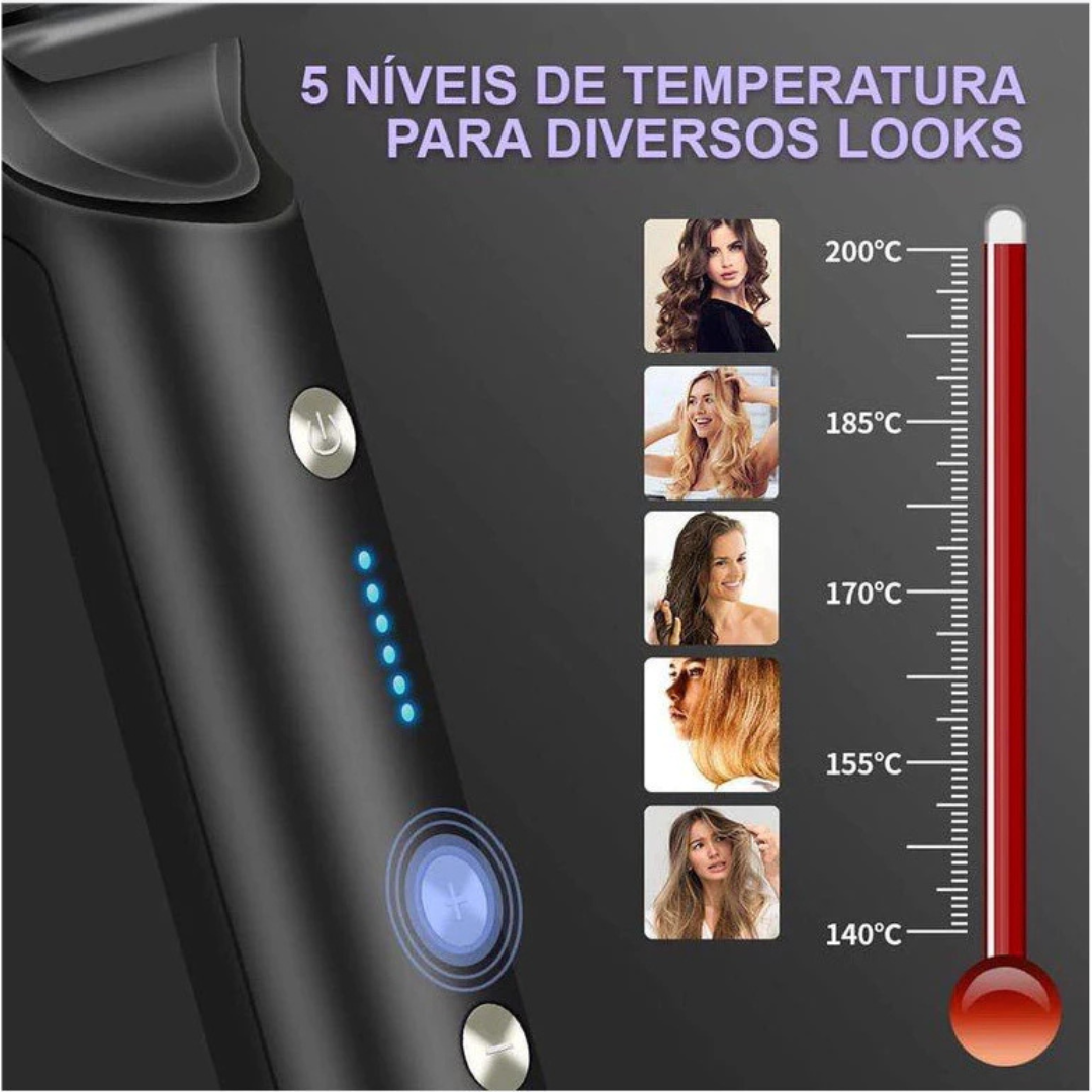 Escova Alisadora, 5 em 1 - Alisa, Hidrata, Modela, Alinha e Anti-Frizz
