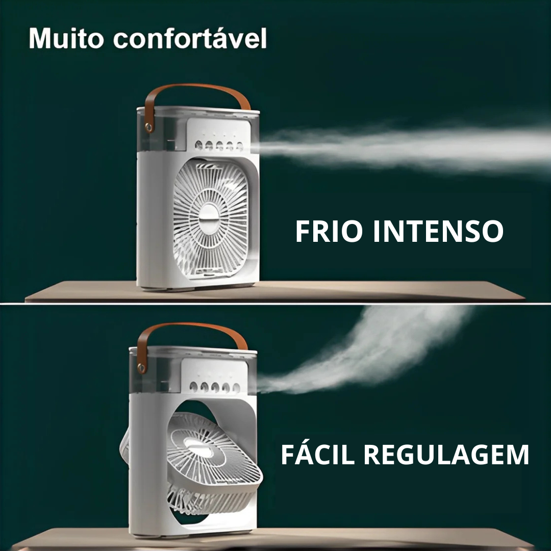 Ventilador, Umidificador de Ar - Portátil, Com Led e Reservatório de Água Embutido