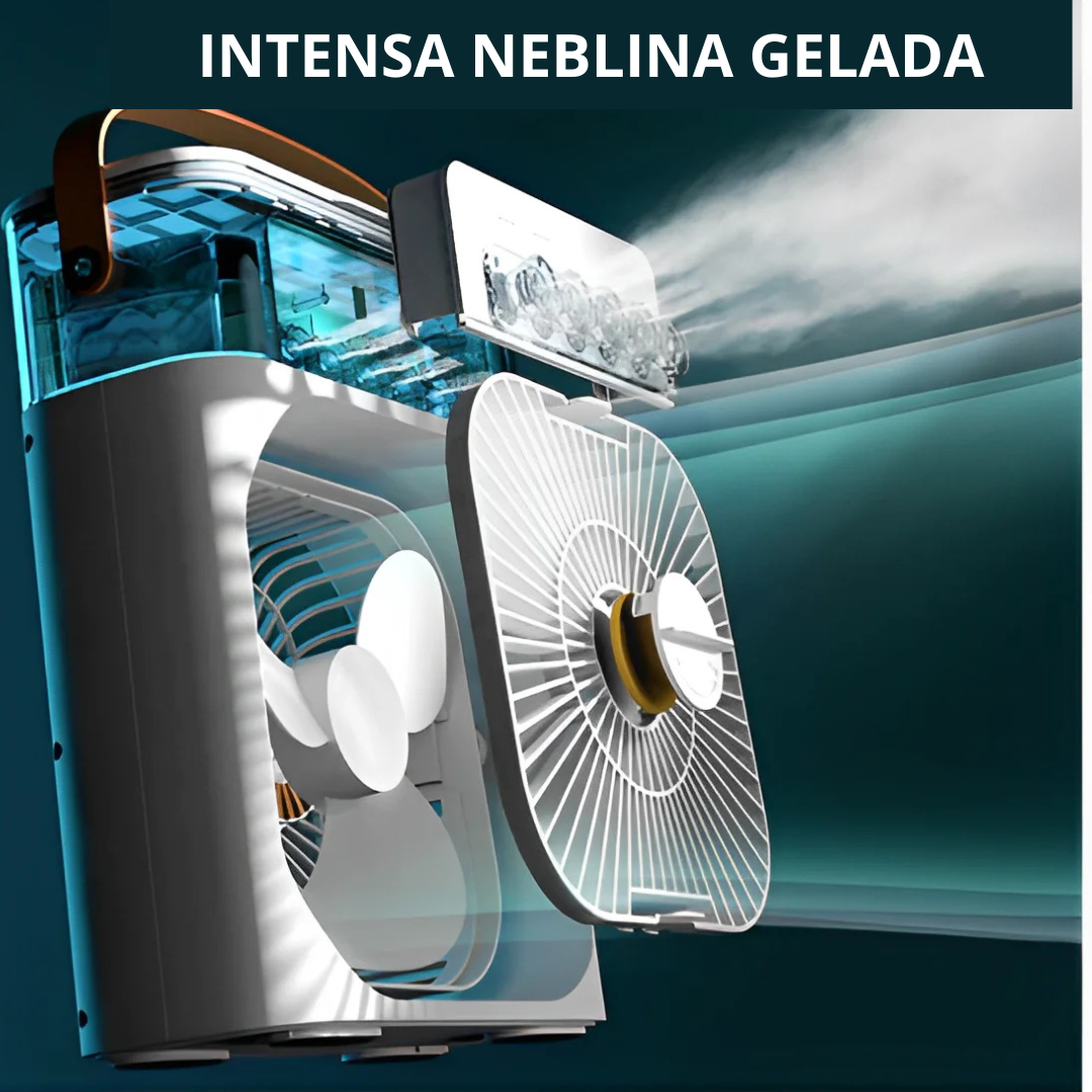 Ventilador, Umidificador de Ar - Portátil, Com Led e Reservatório de Água Embutido