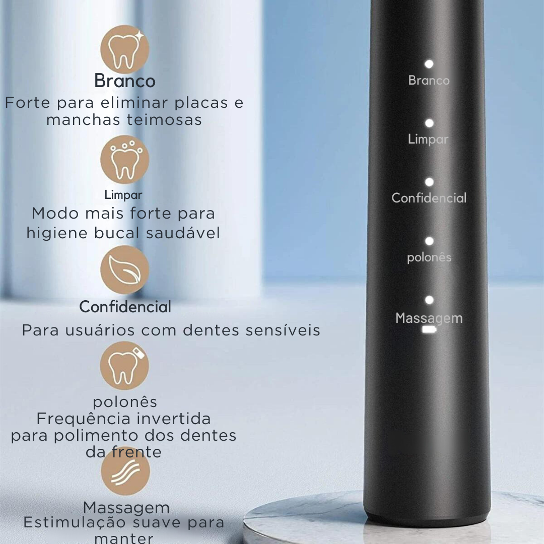 Escova De Dente Elétrica Recarregável À Prova D'água