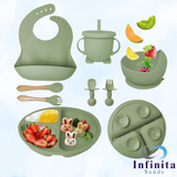 kit 8 Peças de Silicone para Alimentação de Bebês
