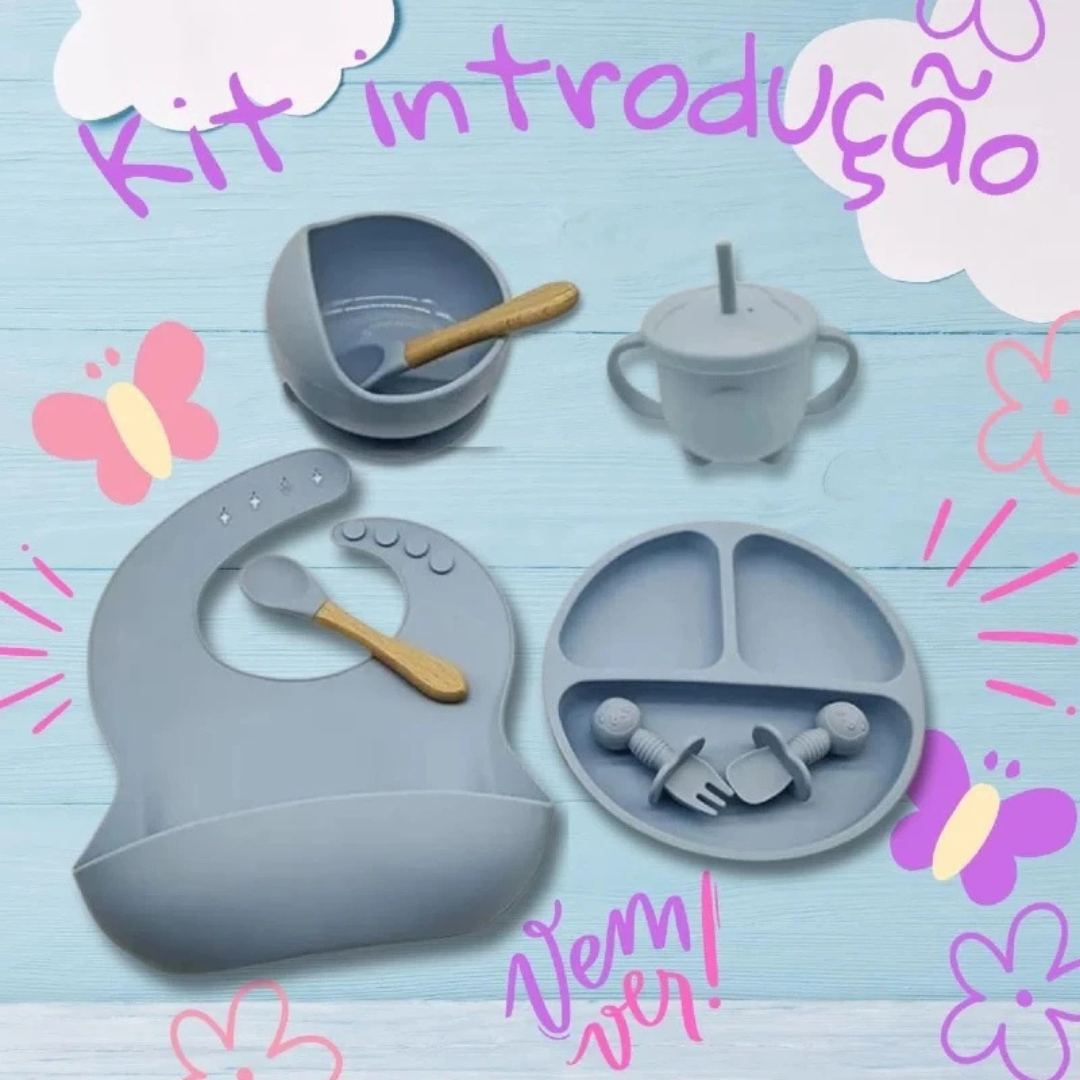 kit 8 Peças de Silicone para Alimentação de Bebês