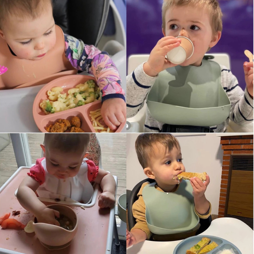 kit 8 Peças de Silicone para Alimentação de Bebês