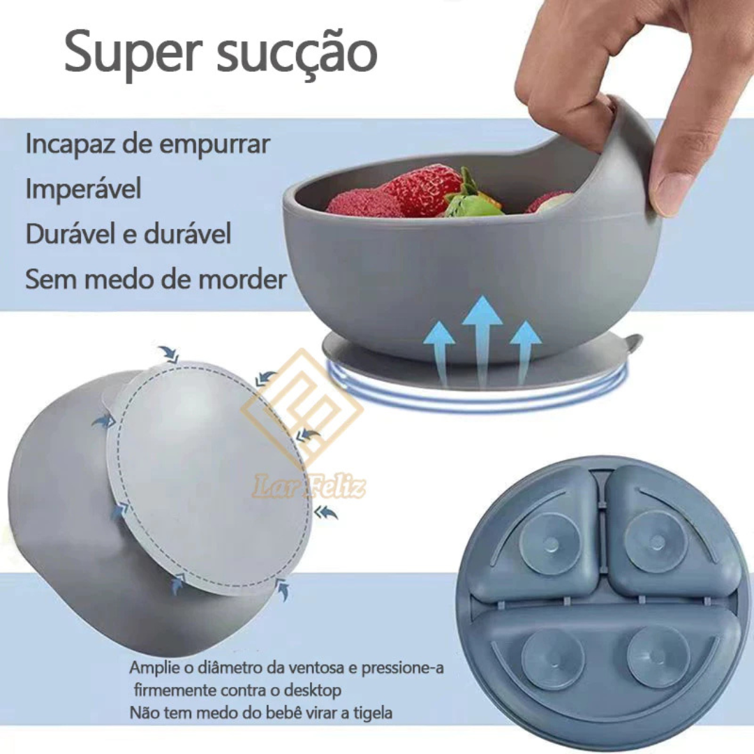 kit 8 Peças de Silicone para Alimentação de Bebês