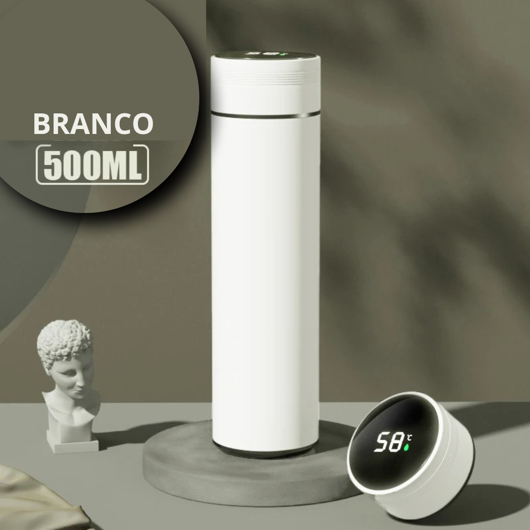 Garrafa Térmica Inox com Sensor Digital de temperatura Inteligente