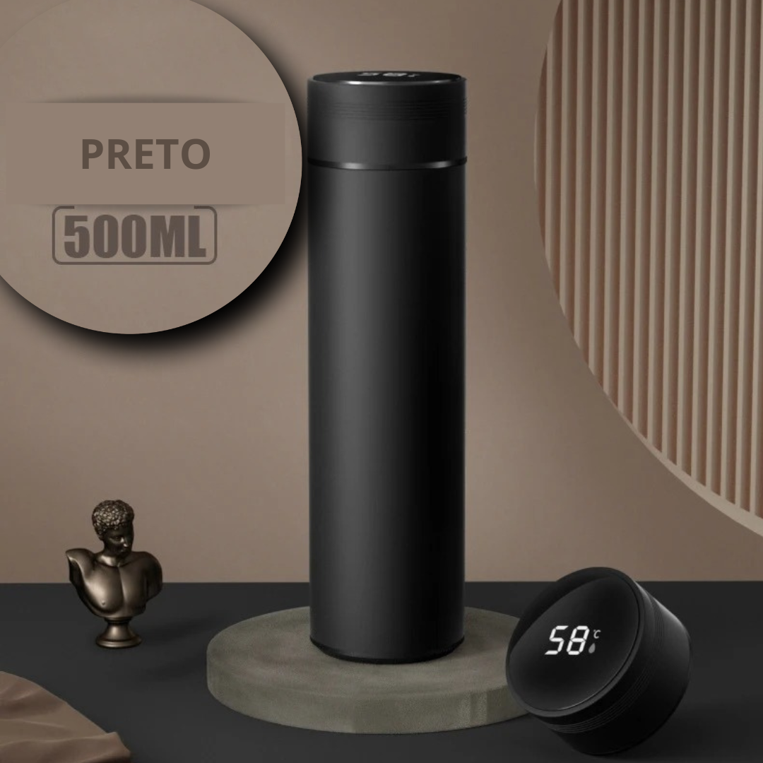 Garrafa Térmica Inox com Sensor Digital de temperatura Inteligente