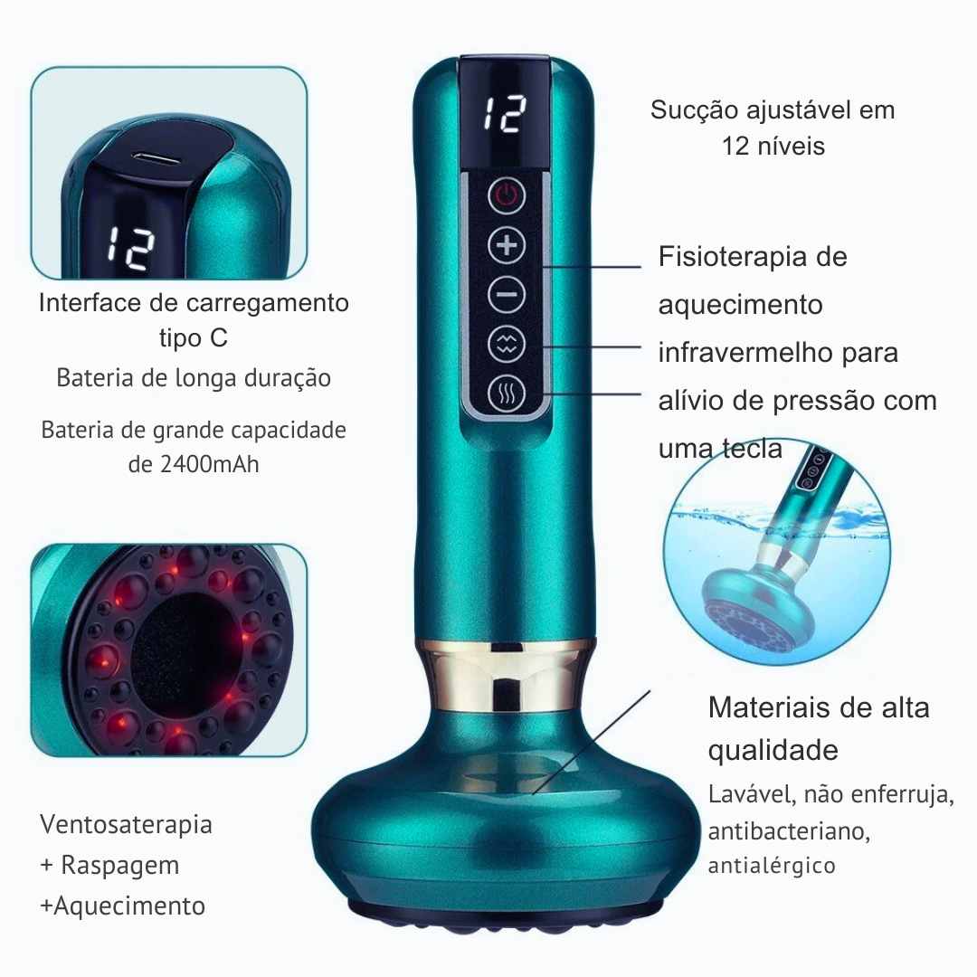 Massageador Eletrico Inteligente para Massagem Por Sucção - Sem Fio