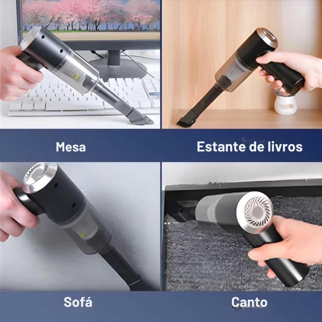 ASPIRADOR PORTÁTIL, SEM FIO PARA USO EM CASA, ESCRITÓRIO, CARRO - SOPRADOR 3 EM 1 MULTIFUNCIONAL