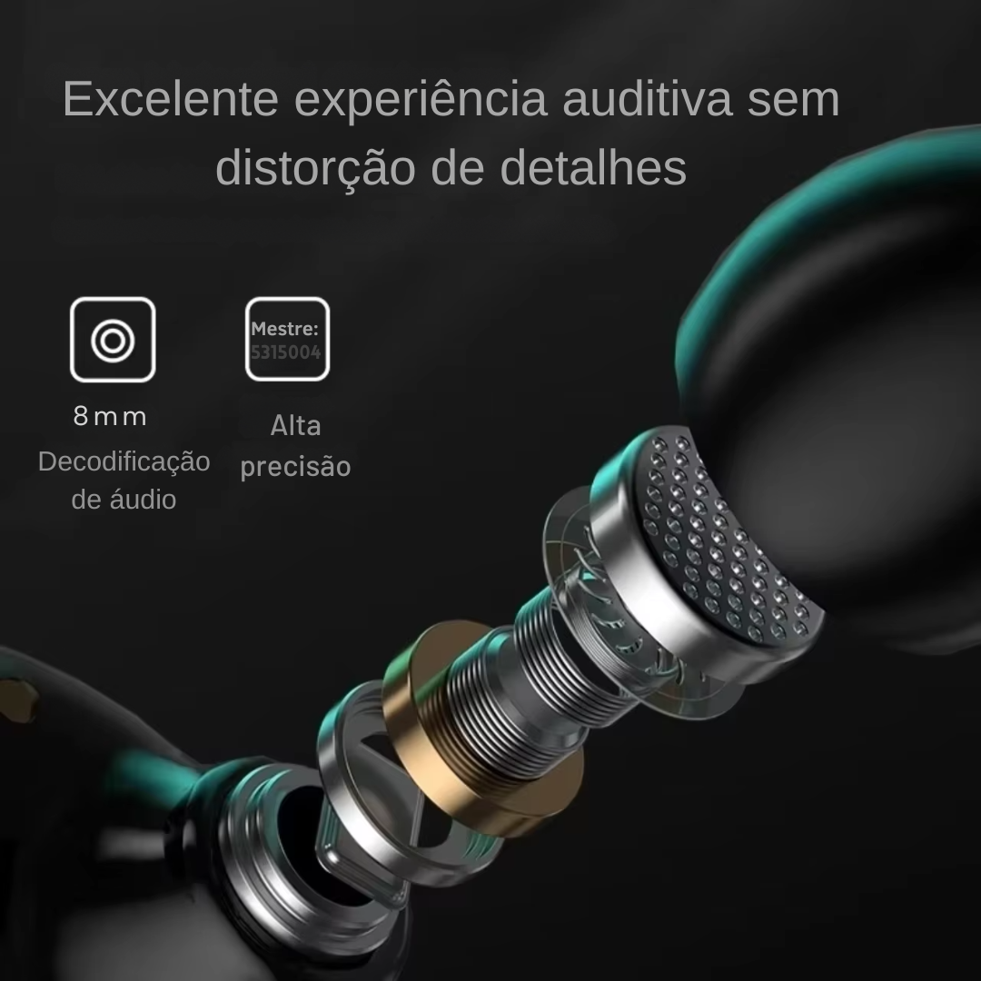 Fones De Ouvido Esportivos, Com Led, Sem Fio, Bluetooth 5.3, Com Som Estereo para Jogos