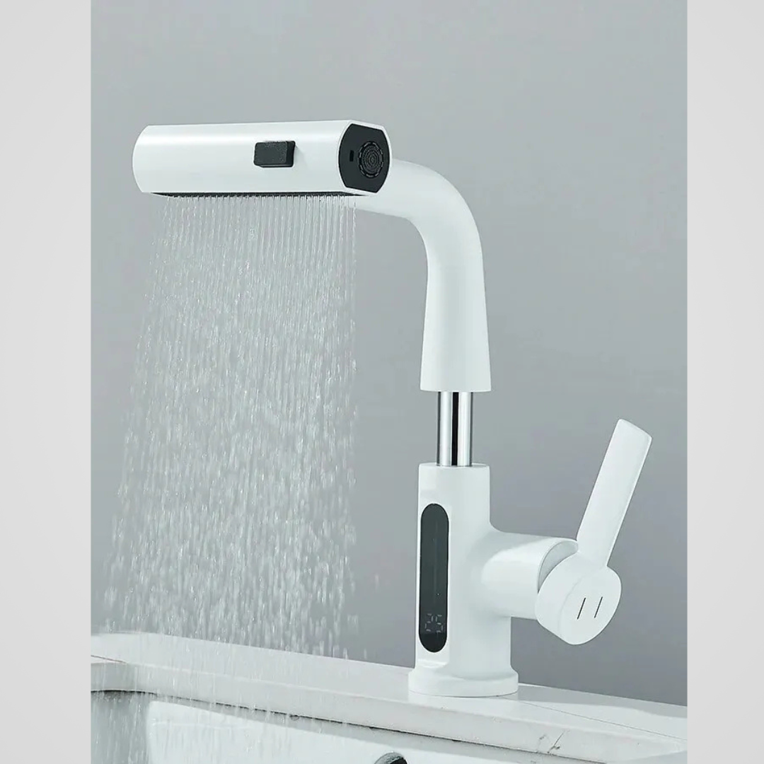 Torneira, com Misturador e Pulverizador para pia com agua quente e fria - Possui display digital