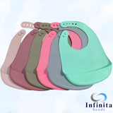 Babador de Silicone para Bebês com Bolso Pega Migalhas e Impermeável