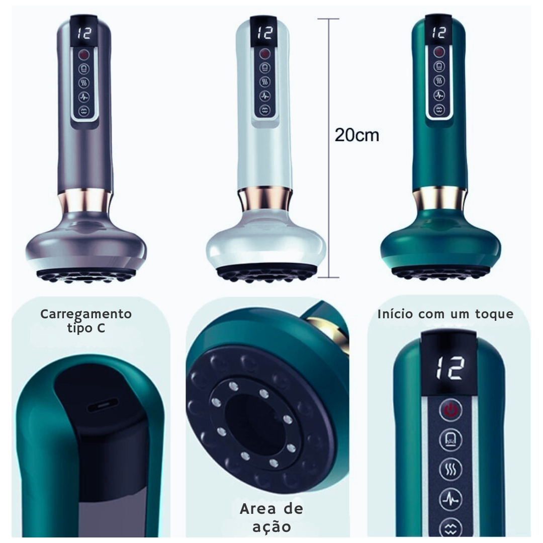 Massageador Eletrico Inteligente para Massagem Por Sucção - Sem Fio