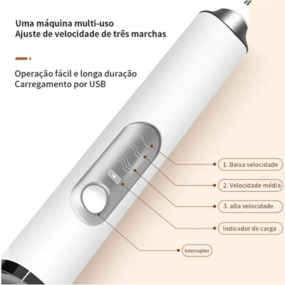 Misturador Elétrico para Bebidas: Whey, Leite, Café, Claras de Ovo.