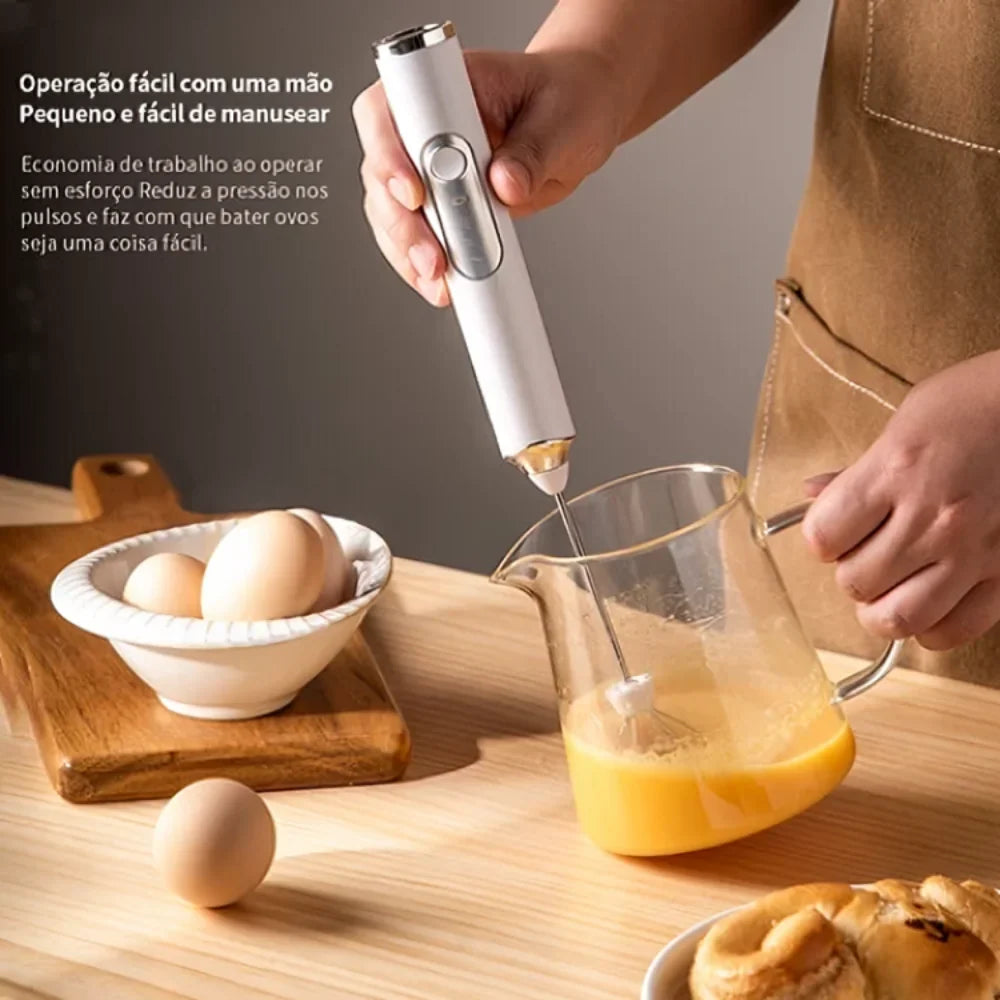 Misturador Elétrico para Bebidas: Whey, Leite, Café, Claras de Ovo.