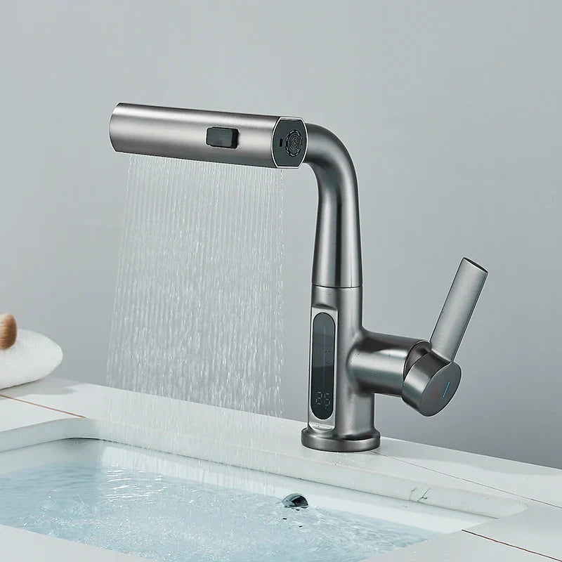 Torneira, com Misturador e Pulverizador para pia com agua quente e fria - Possui display digital