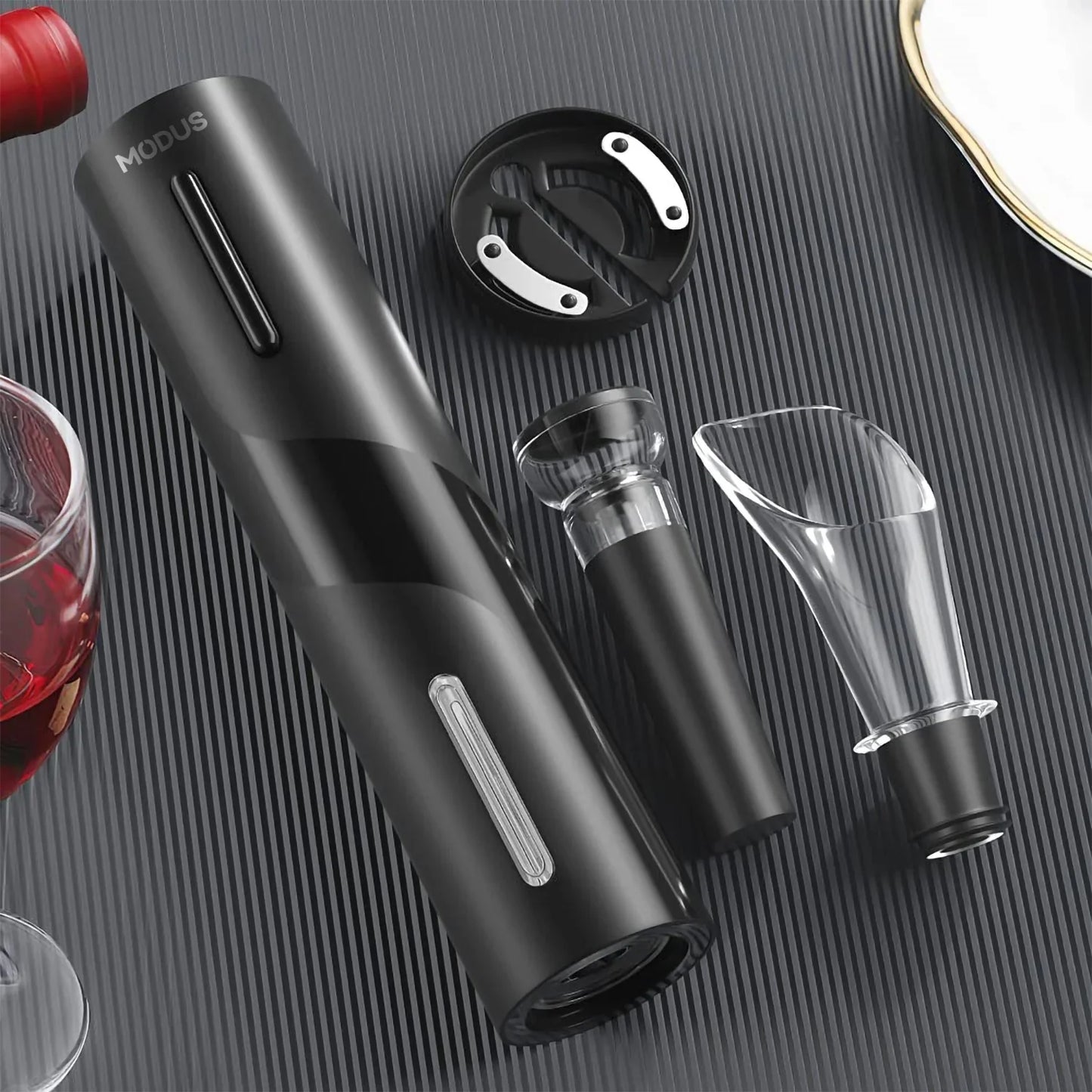 Conjunto: Abridor de Vinho Eletrico, 4-em-1