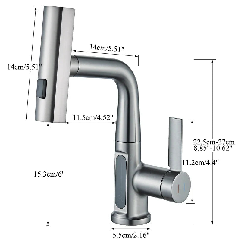Torneira, com Misturador e Pulverizador para pia com agua quente e fria - Possui display digital