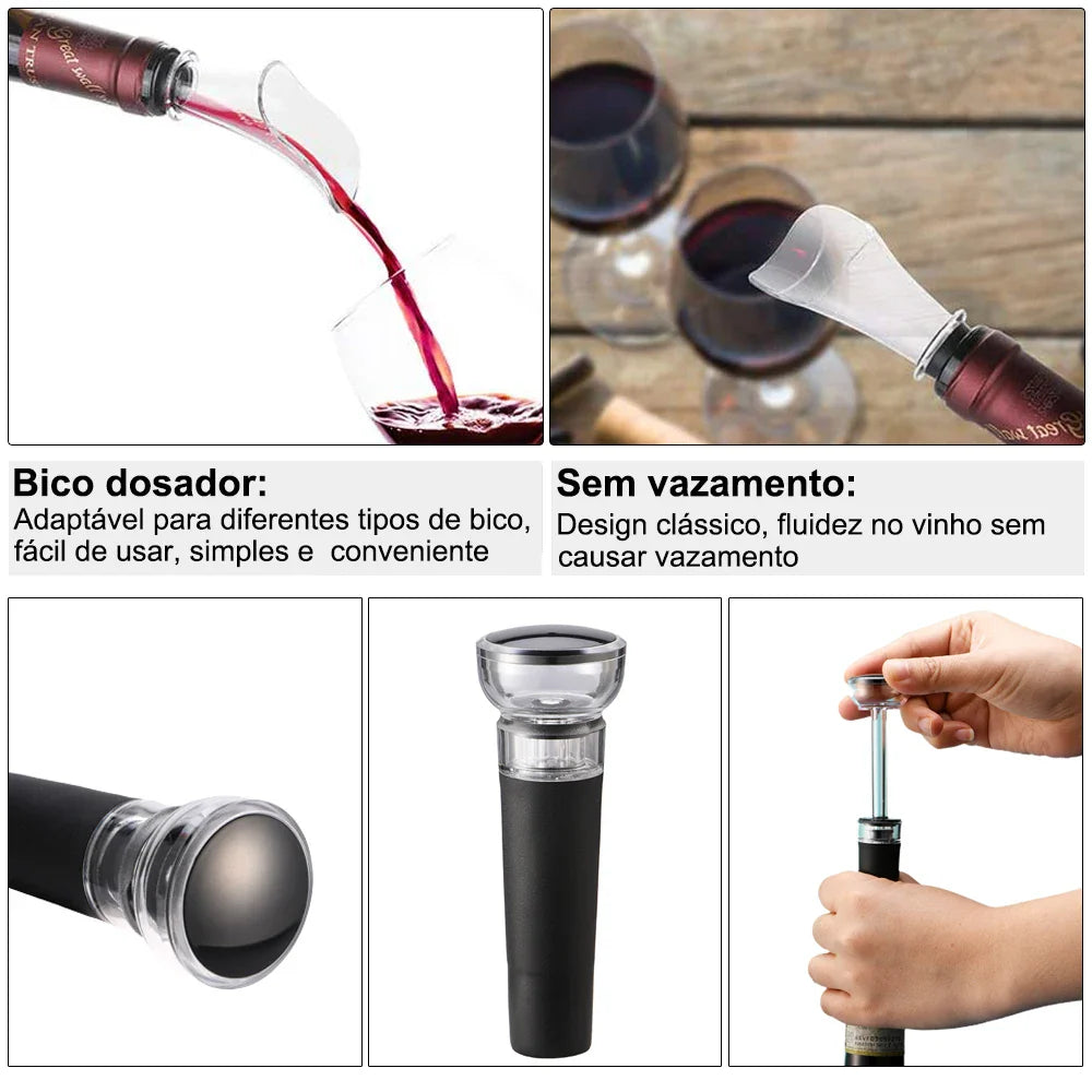 Conjunto: Abridor de Vinho Eletrico, 4-em-1
