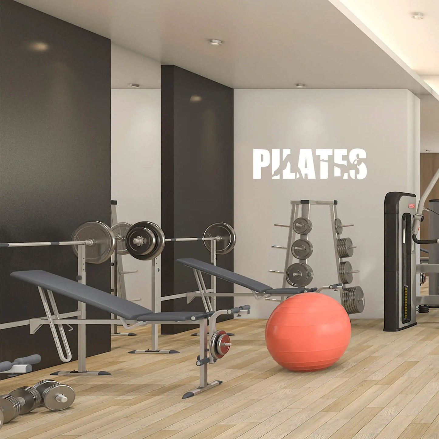 Adesivo de Parede Pilates Postura Silhuetas Fitness