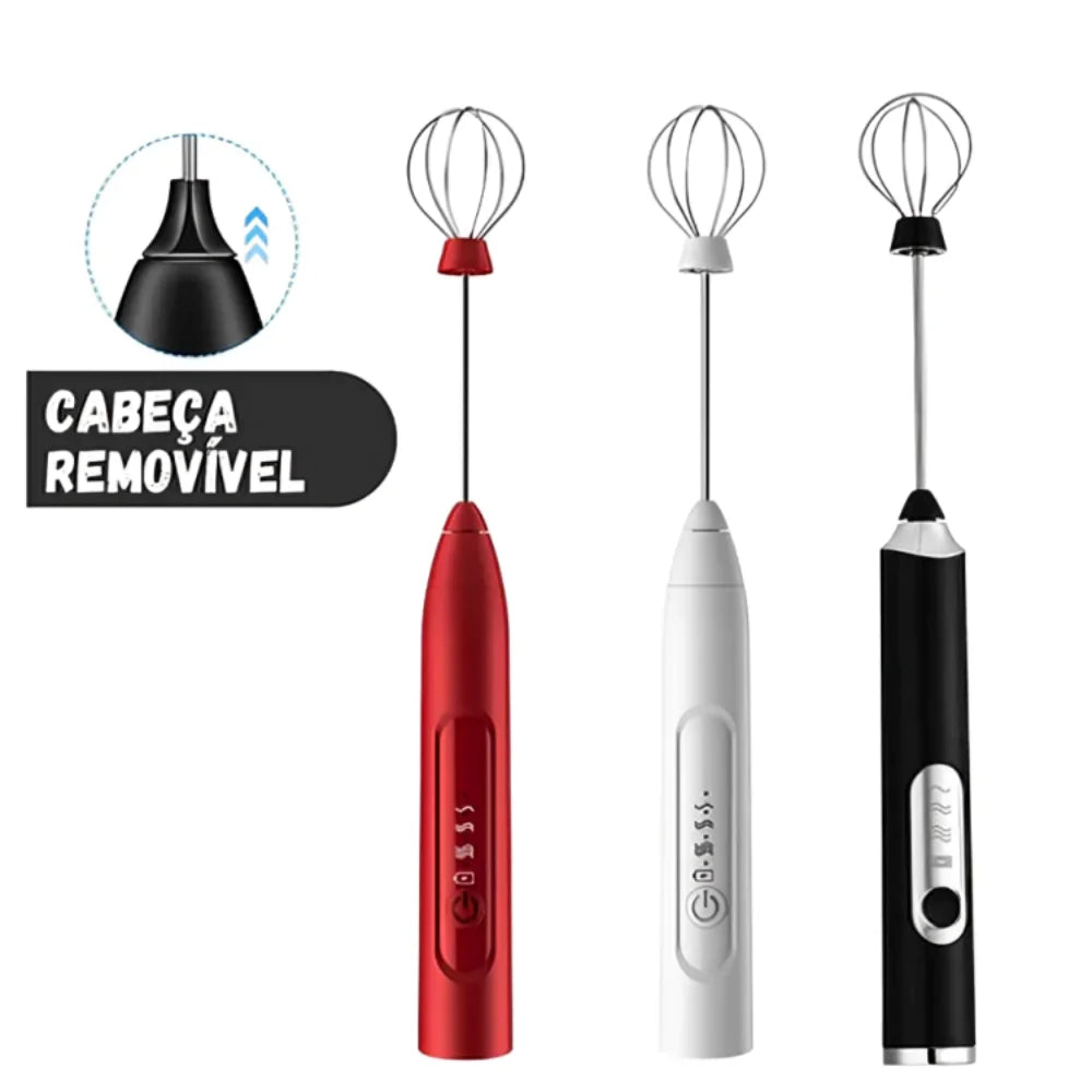 Misturador Elétrico para Bebidas: Whey, Leite, Café, Claras de Ovo.